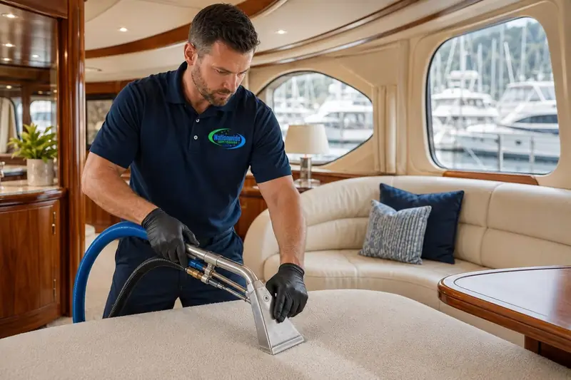 Ozone air purification treatment aboard a yacht in Palm Beach County